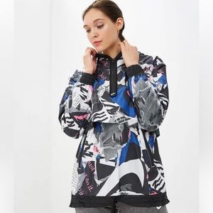Nike Just Do It All Over Newspaper Print Nylon Hooded Jacket